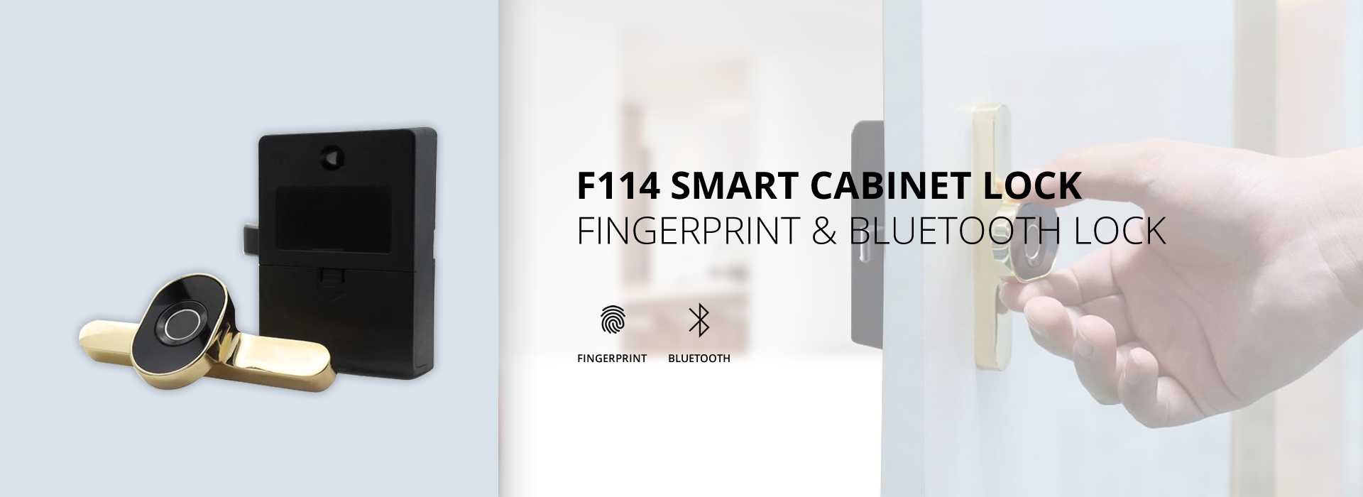F114 Fingerprint and Bluetooth Cabinet Lock