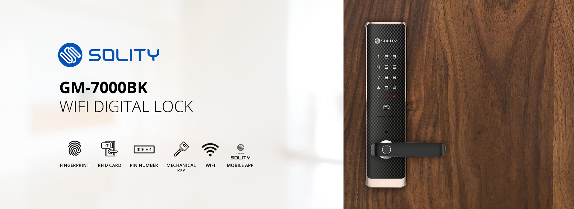 Solity GM-7000BK | Solity GM-7000BK Smart Door Lock Distributor ...