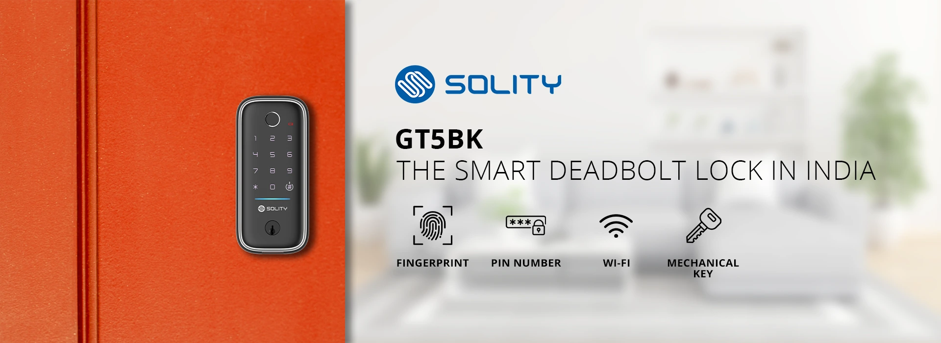 Solity GT5BK smart deadbolt lock