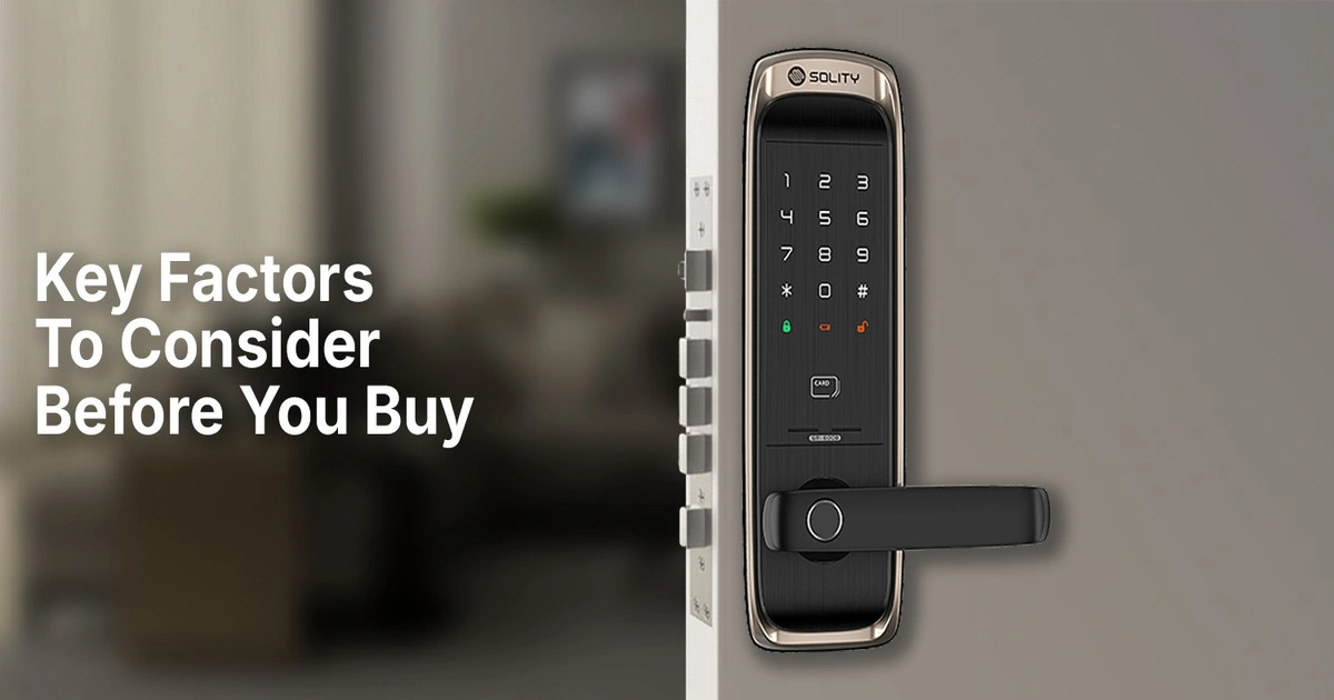 Smart lock with digital keypad highlighting key factors to consider before buying a smart door lock